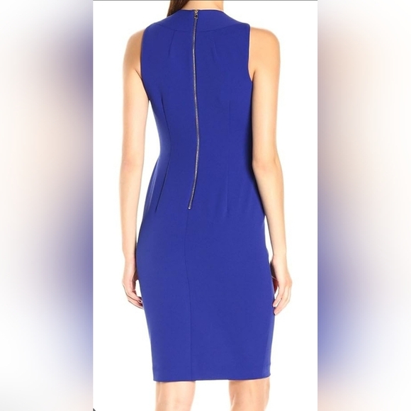 NWOT Elegant Blue Sleeveless Dress - Picture 2 of 6